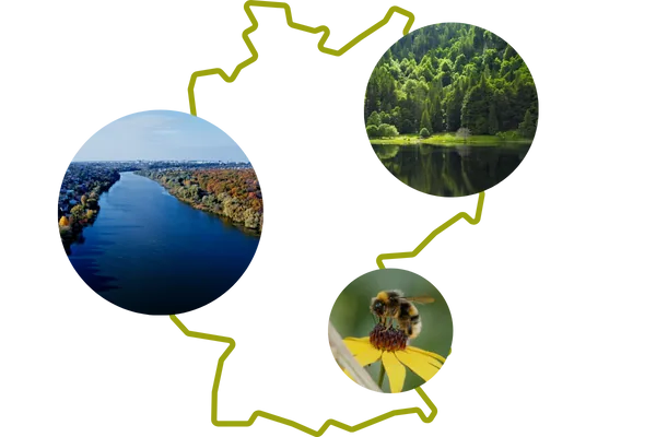 Deutschlandkarte mit Umweltschutzprojekten des BUND
